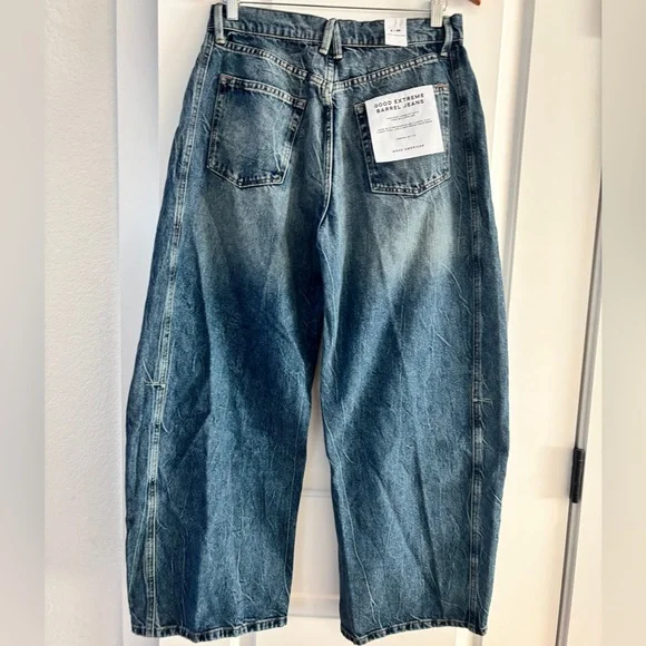NWT Good American Good Extreme Barrel Jeans - Picture 6 of 10